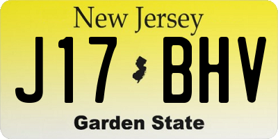 NJ license plate J17BHV
