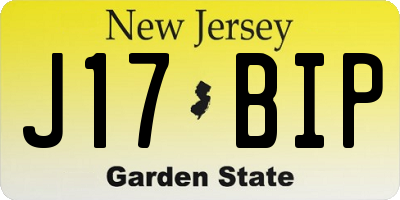 NJ license plate J17BIP