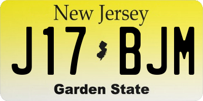 NJ license plate J17BJM