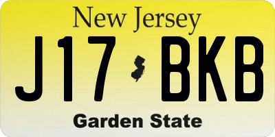 NJ license plate J17BKB