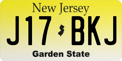 NJ license plate J17BKJ