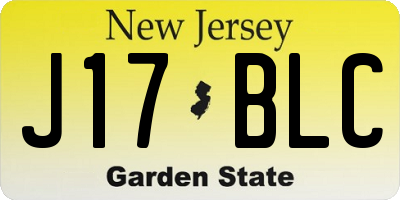 NJ license plate J17BLC