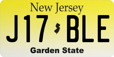 NJ license plate J17BLE