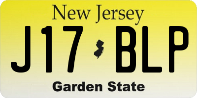 NJ license plate J17BLP