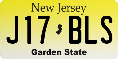 NJ license plate J17BLS