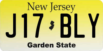 NJ license plate J17BLY