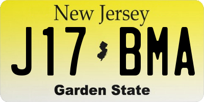 NJ license plate J17BMA