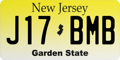 NJ license plate J17BMB