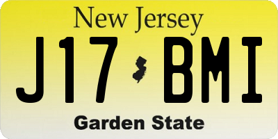 NJ license plate J17BMI