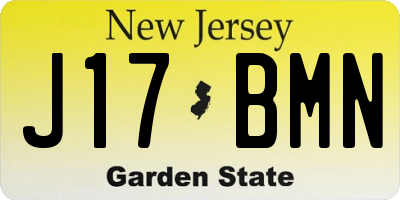 NJ license plate J17BMN