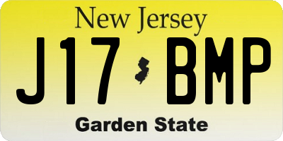 NJ license plate J17BMP