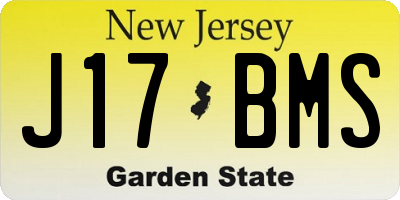 NJ license plate J17BMS