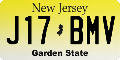NJ license plate J17BMV