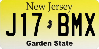 NJ license plate J17BMX