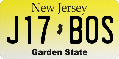 NJ license plate J17BOS