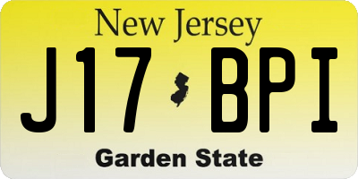 NJ license plate J17BPI