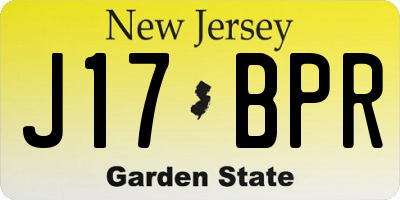 NJ license plate J17BPR