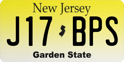 NJ license plate J17BPS