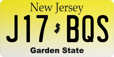 NJ license plate J17BQS
