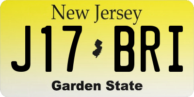 NJ license plate J17BRI