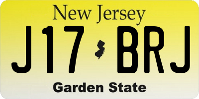 NJ license plate J17BRJ