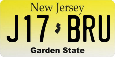 NJ license plate J17BRU