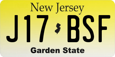 NJ license plate J17BSF