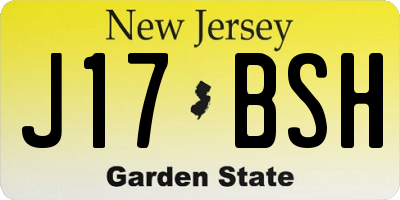 NJ license plate J17BSH