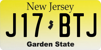 NJ license plate J17BTJ