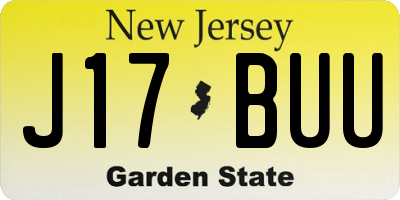 NJ license plate J17BUU