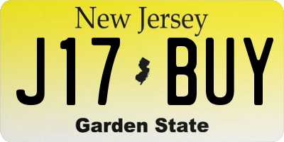 NJ license plate J17BUY