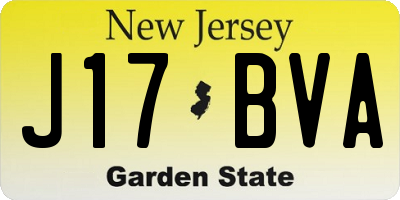 NJ license plate J17BVA