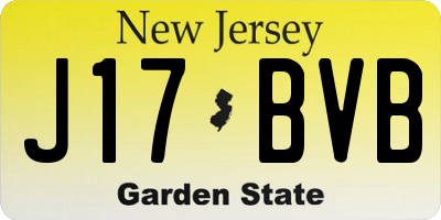 NJ license plate J17BVB
