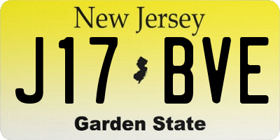 NJ license plate J17BVE