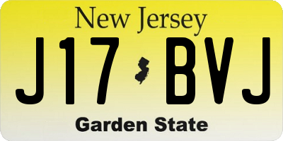 NJ license plate J17BVJ
