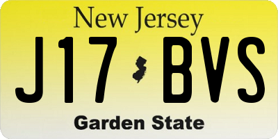 NJ license plate J17BVS