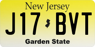 NJ license plate J17BVT