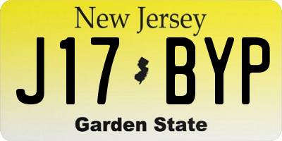 NJ license plate J17BYP