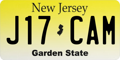 NJ license plate J17CAM