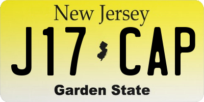 NJ license plate J17CAP