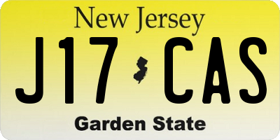NJ license plate J17CAS