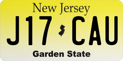 NJ license plate J17CAU