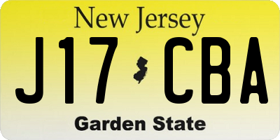 NJ license plate J17CBA