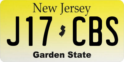NJ license plate J17CBS