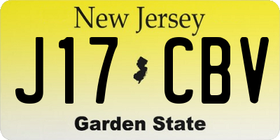NJ license plate J17CBV
