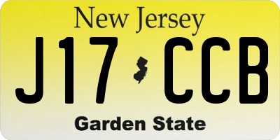 NJ license plate J17CCB