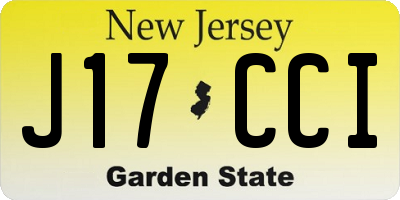 NJ license plate J17CCI