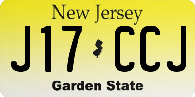 NJ license plate J17CCJ
