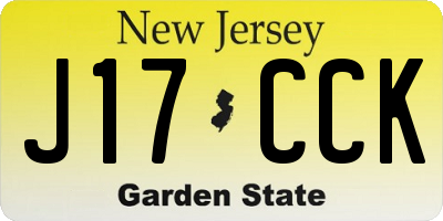 NJ license plate J17CCK
