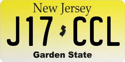 NJ license plate J17CCL